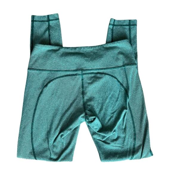 Lululemon Women’s Wunder Under Heathered Wee Stripe Menthol Green Leggings Sz 10 - Picture 8 of 11